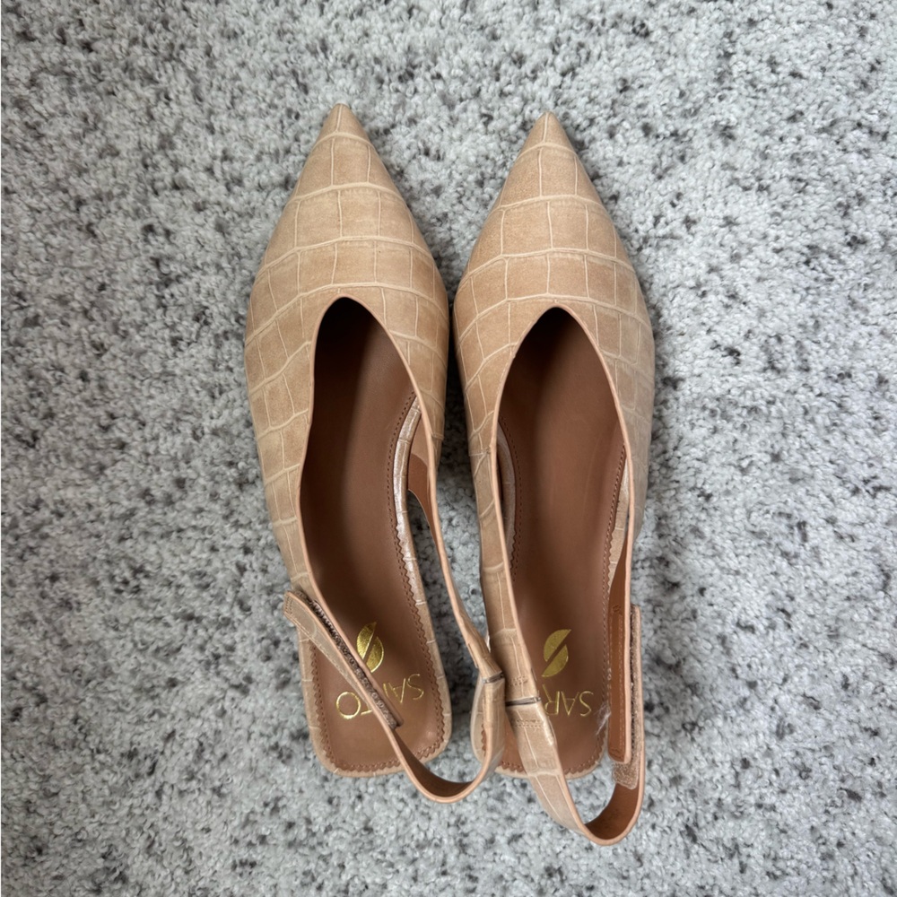 Tan Slingback Flats